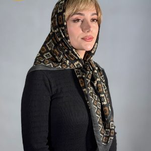 روسری نخی ژاکارد دور دوخت
