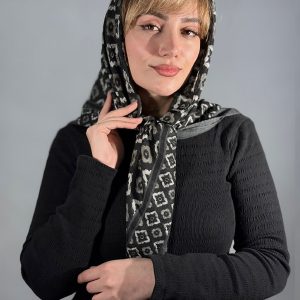 روسری نخی ژاکارد دور دوخت